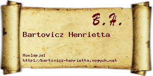 Bartovicz Henrietta névjegykártya